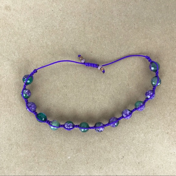 Handmade} Faceted Quartz Adjustable Bracelet - Picture 4 of 4